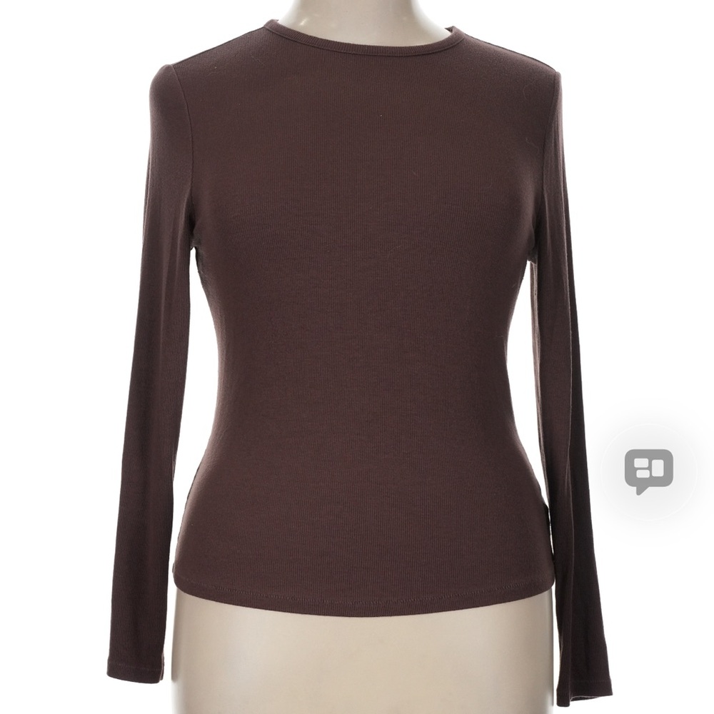 nuuds Brown Slinky Rib Long Sleeve Shirt